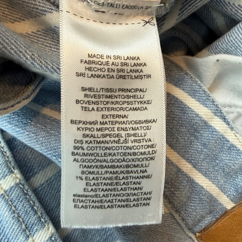 Lauren Ralph Lauren Blue and White Vertical Stripe Straight-Leg Jeans - Picture 11 of 12
